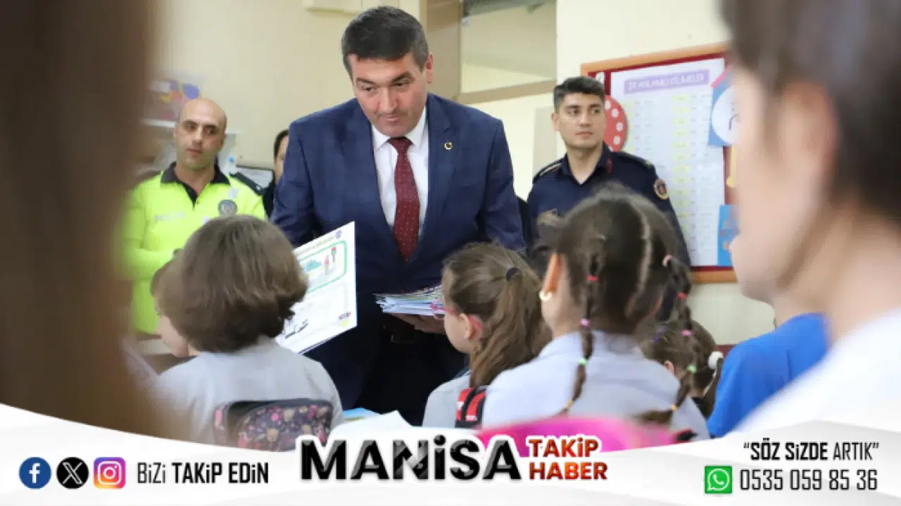 Saruhanlı Belediyesi’nden Miniklere Trafik Eğitimi, Sürücülere Şapka Sürprizi