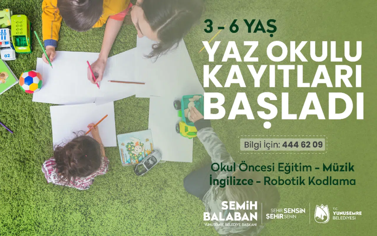 YUNUSEMRE’DE MİNİKLER İÇİN YAZ OKULU KAYITLARI BAŞLADI