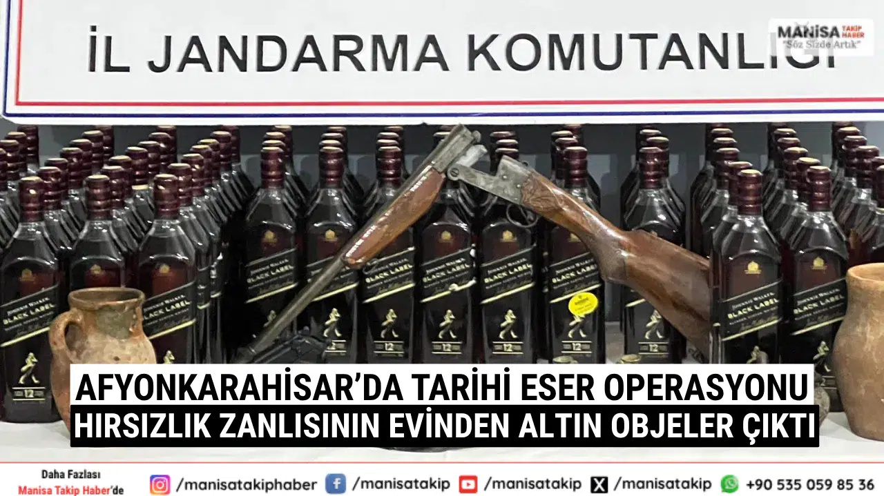 Afyonkarahisar’da Tarihi Eser Operasyonu Hırsızlık Zanlısının Evinden Altın Objeler Çıktı