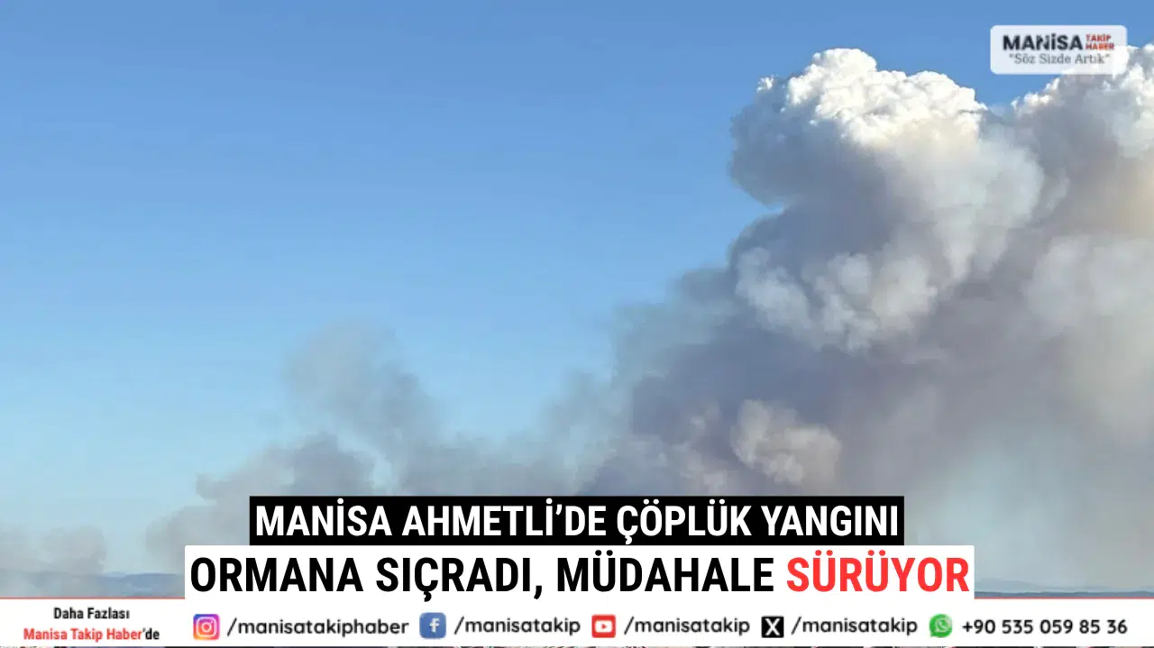 Manisa Ahmetli’de Çöplük Yangını Ormana Sıçradı, Müdahale Sürüyor