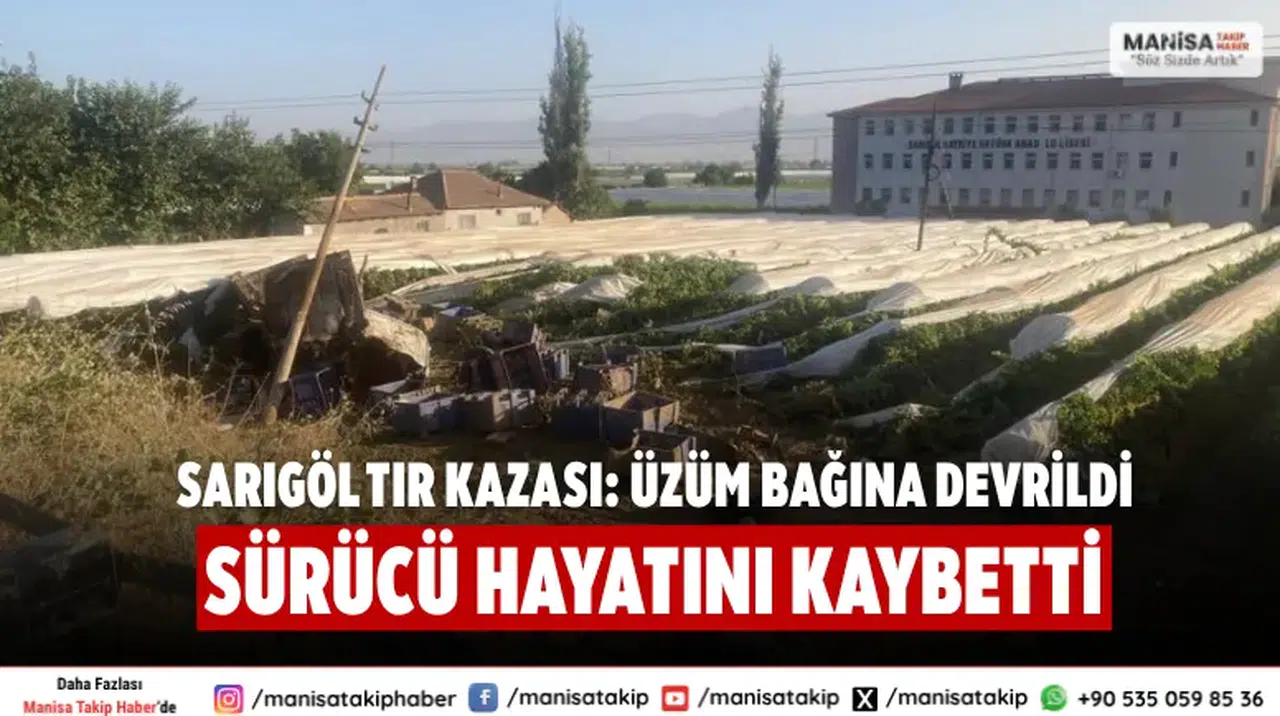 Sarıgöl Tır Kazası: Üzüm Bağına Devrildi, Sürücü Hayatını Kaybetti