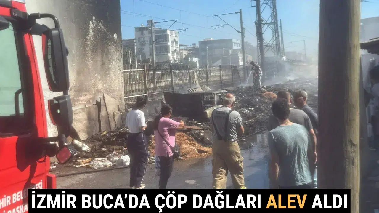 İzmir Buca’da Çöp Dağları Alev Aldı, Mahalle Dumanla Kaplandı