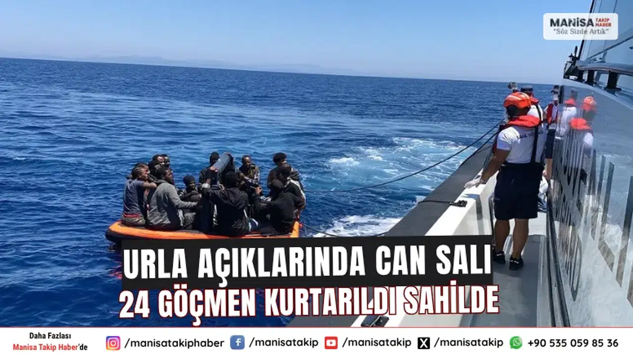 Urla Açıklarında Can Salı 24 Göçmen Kurtarıldı Sahilde