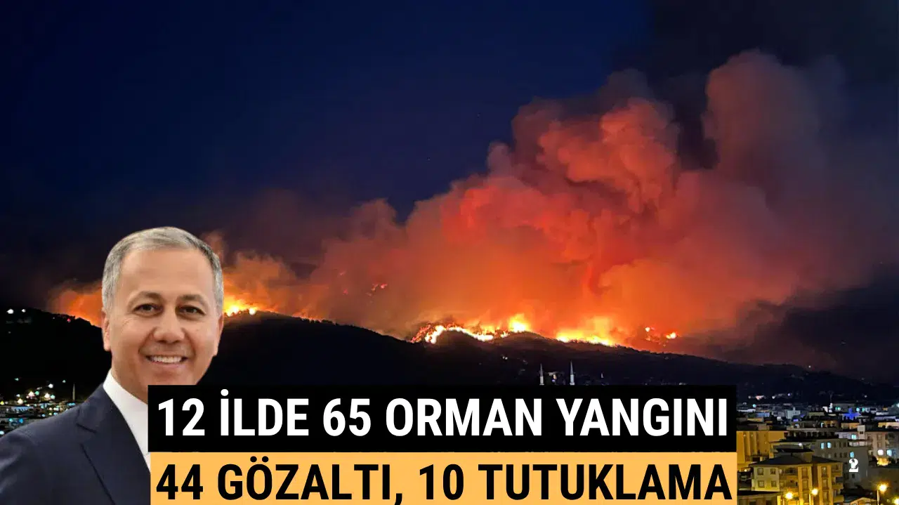 12 İlde 65 Orman Yangını 44 Gözaltı, 10 Tutuklama