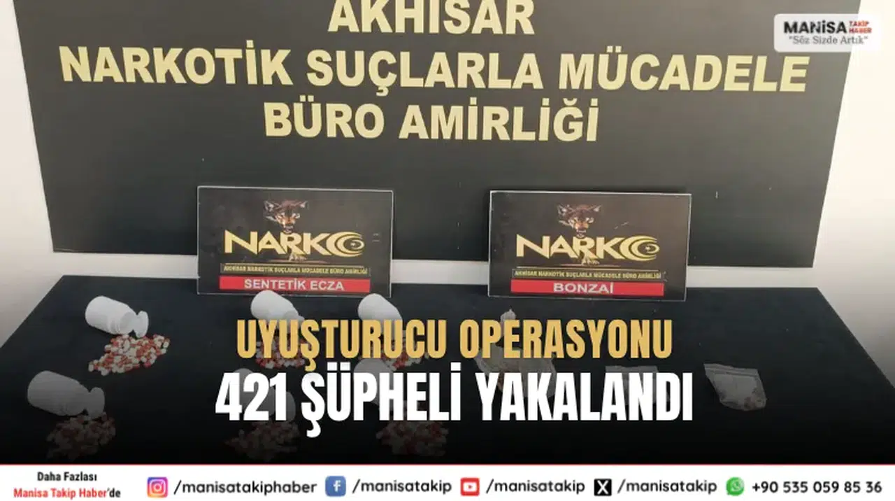Manisa’da Temmuz Ayı Uyuşturucu Operasyonu 421 Şüpheli Yakalandı
