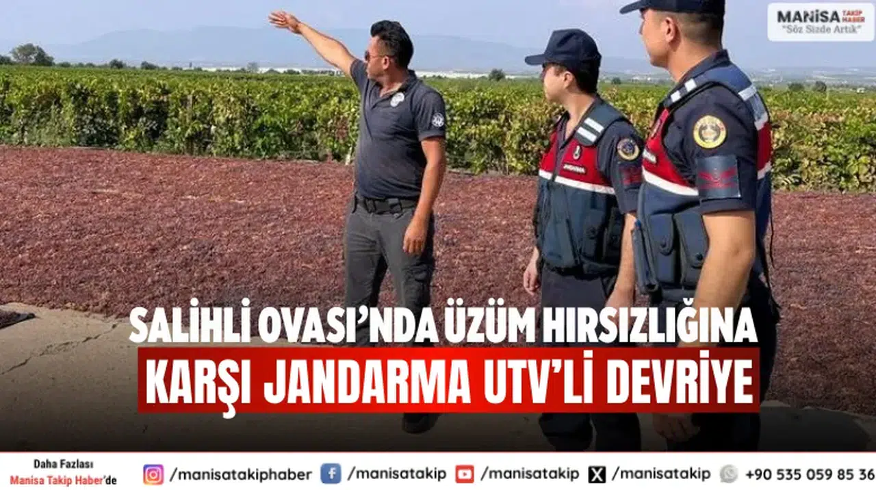 Salihli Ovası’nda Üzüm Hırsızlığına Karşı Jandarma UTV’li Devriye