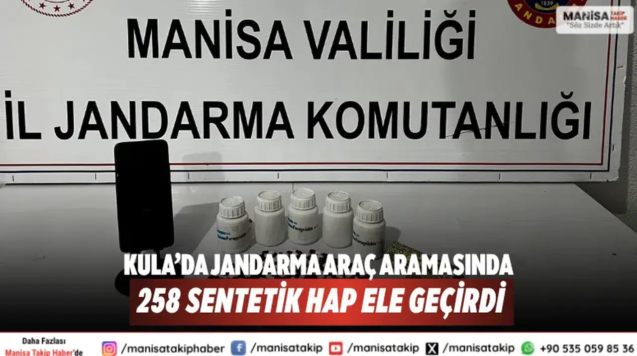 Kula’da Jandarma Araç Aramasında 258 Sentetik Hap Ele Geçirdi