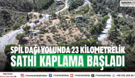 Spil Dağı yolunda 23 kilometrelik sathi kaplama başladı