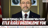 Bakan Yumaklı: İklim Kanunu’nda yapay etle ilgili düzenleme yok