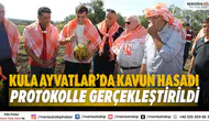 Kula Ayvatlar’da Kavun Hasadı Protokolle Gerçekleştirildi