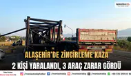 Alaşehir’de Zincirleme Kaza 2 kişi yaralandı, 3 araç zarar gördü