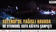Selendi’de Yağışlı Havada İki Otomobil Kafa Kafaya Çarpıştı
