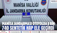 Manisa jandarması otoyolda 8 bin 740 sentetik hap ele geçirdi