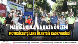Kula’da Motosiklet Sürücülerine Ücretsiz Kask Dağıtıldı