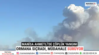 Manisa Ahmetli’de Çöplük Yangını Ormana Sıçradı, Müdahale Sürüyor