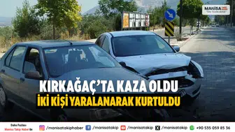 Kırkağaç’ta iki otomobil çarpıştı: 2 kişi yaralandı