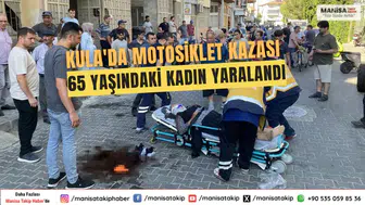 Kula'da Motosiklet Kazası 65 Yaşındaki Kadın Yaralandı