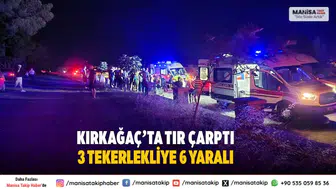 Kırkağaç’ta tır 3 tekerlekli elektrikli motosiklete çarptı: 6 yaralı