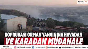 Köprübaşı orman yangınına havadan ve karadan müdahale