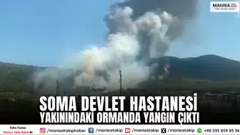 Soma Devlet Hastanesi Yakınındaki Ormanda Yangın Çıktı