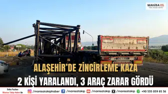 Alaşehir’de Zincirleme Kaza 2 kişi yaralandı, 3 araç zarar gördü