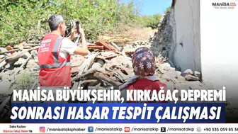 Manisa Büyükşehir, Kırkağaç depremi sonrası hasar tespit çalışması