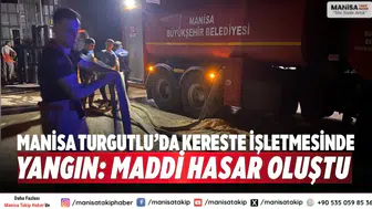 Manisa Turgutlu’da kereste işletmesinde yangın: Maddi hasar oluştu