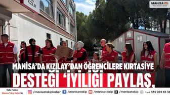 Manisa’da Kızılay’dan öğrencilere kırtasiye desteği ‘İyiliği Paylaş,