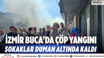 İzmir Buca’da çöp yangını: Sokaklar duman altında kaldı