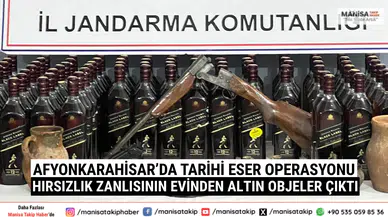 Afyonkarahisar’da Tarihi Eser Operasyonu Hırsızlık Zanlısının Evinden Altın Objeler Çıktı