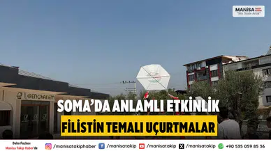 Soma’da Yaz Kur’an Kursu öğrencilerinden Filistin temalı uçurtma etkinliği