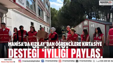 Manisa’da Kızılay’dan öğrencilere kırtasiye desteği ‘İyiliği Paylaş,