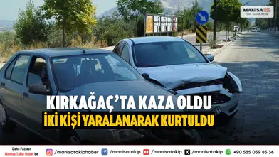 Kırkağaç’ta iki otomobil çarpıştı: 2 kişi yaralandı