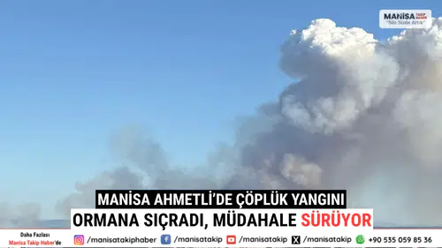 Manisa Ahmetli’de Çöplük Yangını Ormana Sıçradı, Müdahale Sürüyor