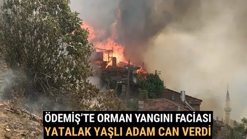 Ödemiş’te Orman Yangını Faciası Yatalak Yaşlı Adam Can Verdi