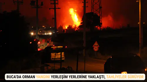 Buca’da Orman Yangını Yerleşim Yerlerine Yaklaştı, Tahliyeler Sürüyor