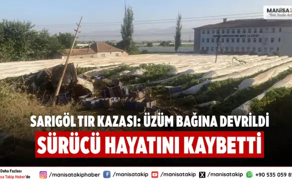 Sarıgöl Tır Kazası: Üzüm Bağına Devrildi, Sürücü Hayatını Kaybetti