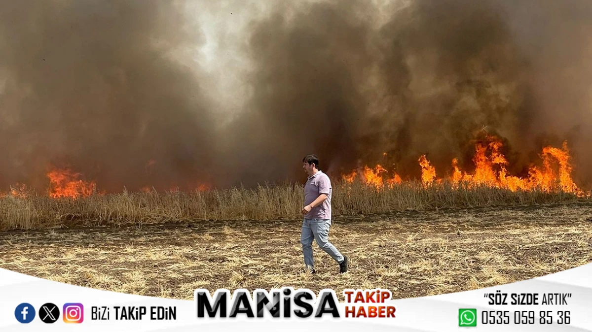 Manisa Kula’da Buğday Tarlasında Yangın Çıktı, Hızlı Müdahale ile Büyümeden Söndürüldü