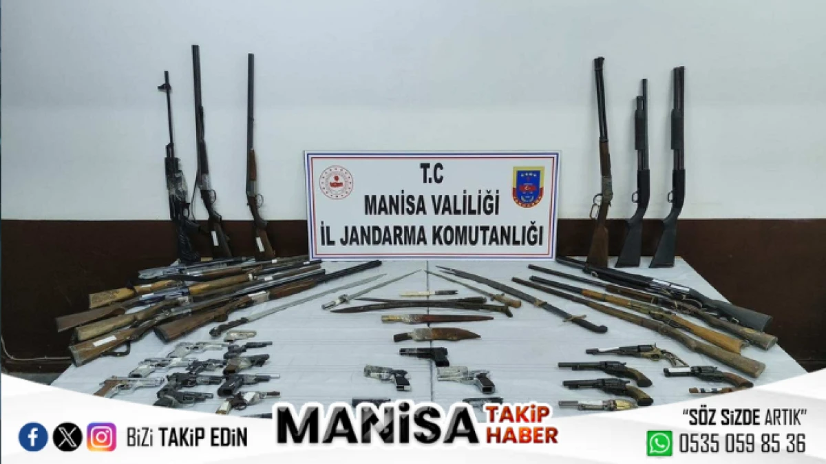 Manisa’da 3 İlçede Jandarma Operasyonu: Çok Sayıda Ruhsatsız Silah Ele Geçirildi, 4 Şüpheli Adliyeye Sevk Edildi