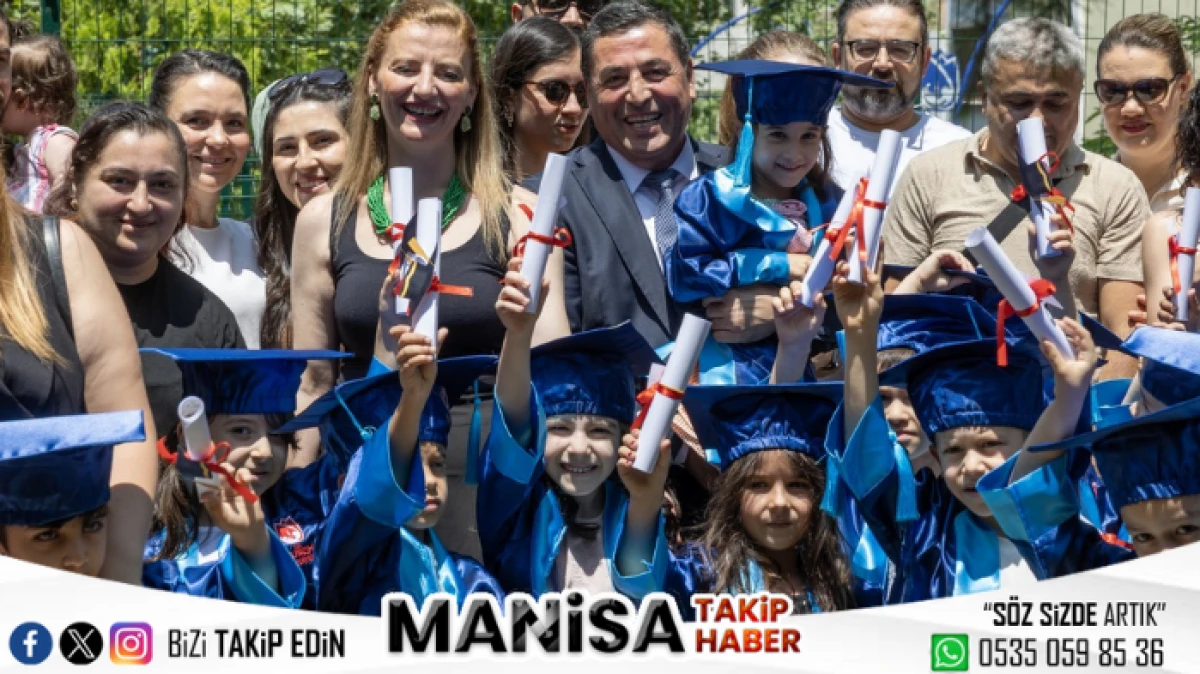 Yunusemre’de İlk Diplomalar Alındı, Minikler Kep Attı